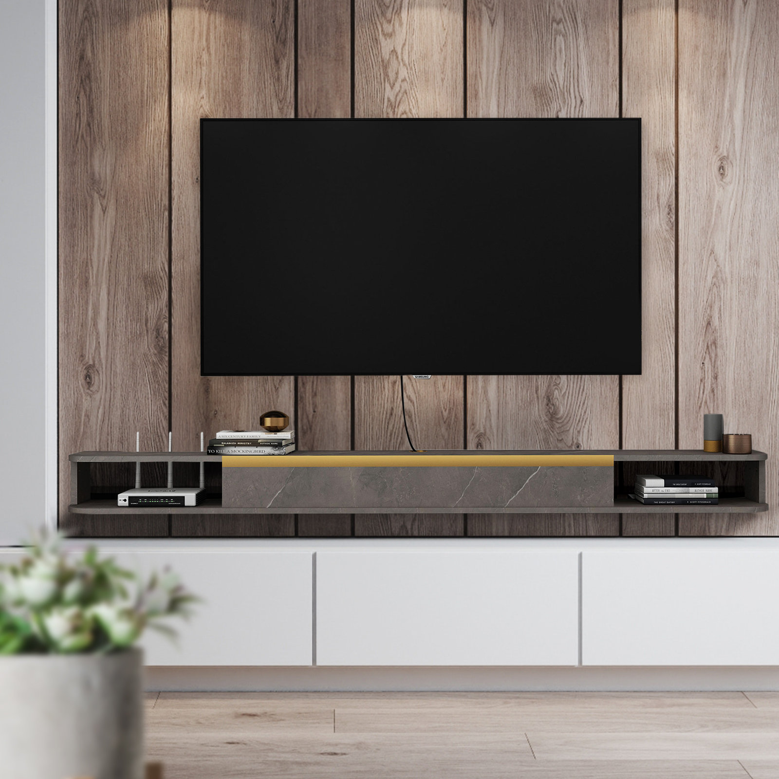 Latitude Run® Floating TV Stand for TVs up to 85" & Reviews | Wayfair